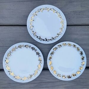 3 X Lilly Pulitzer white and gold 5” appetizer plates